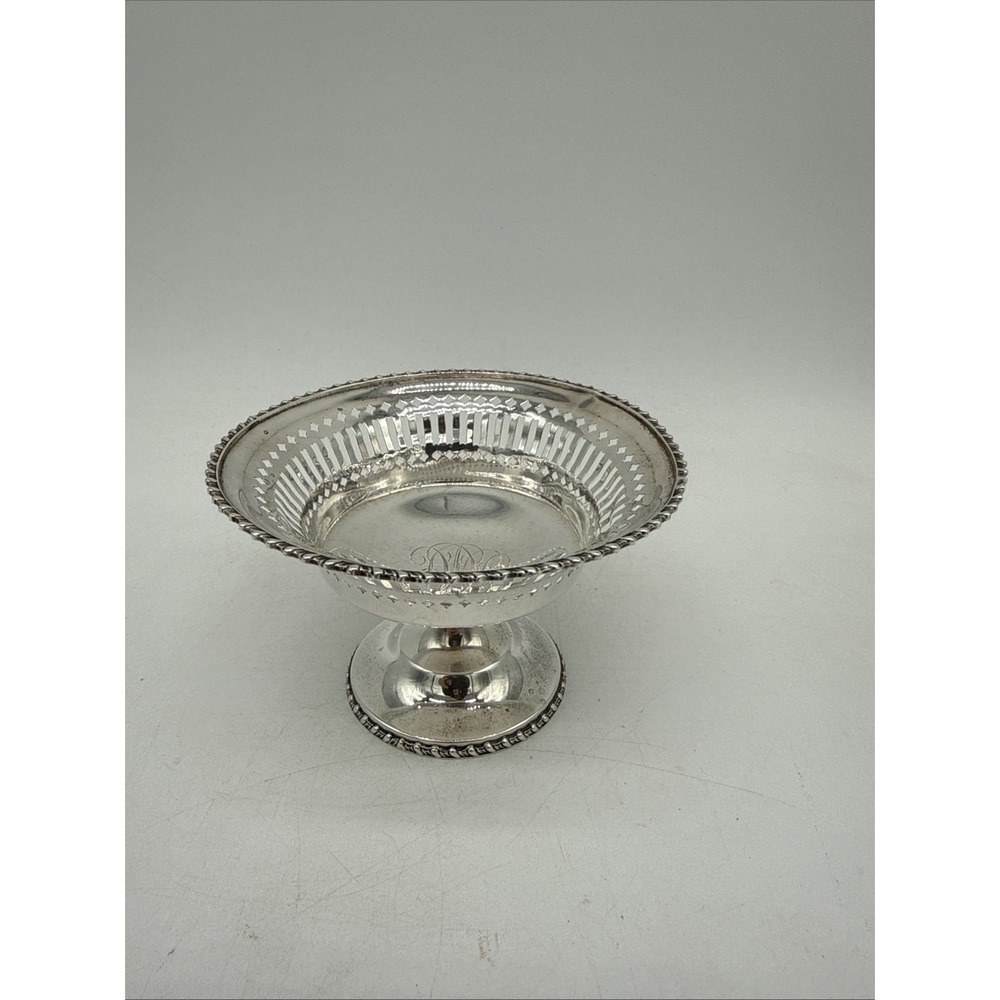 Antique Sterling 565 Silver Theodore B Starr NY Compote 4.75" Wide Monogrammed